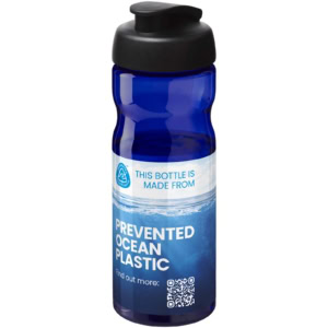 H2O Active® Eco POP Base 650 ml Sportflasche mit Klappdeckel - blau - Logo 1