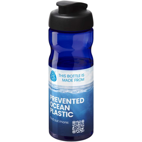 H2O Active® Eco POP Base 650 ml Sportflasche mit Klappdeckel - blau - Logo 1
