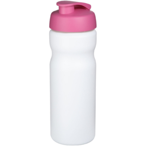 Baseline® Plus 650 ml Sportflasche mit Klappdeckel – weiss / rosa
