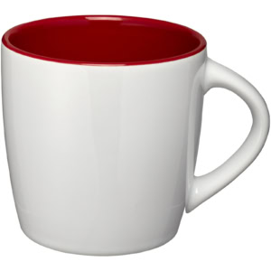 Aztec 340 ml Keramiktasse – weiss / rot