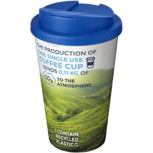 Brite-Americano® 350 ml Isolierbecher mit auslaufsicherem Schraubverschluss – weiss / mittelblau