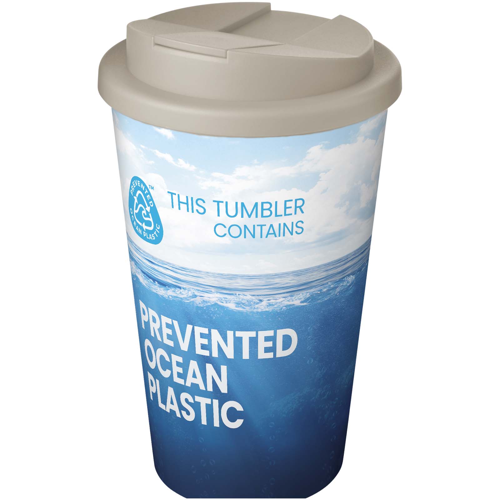 Brite-Americano® POP 350 ml isolierter Trinkbecher mit auslaufsicherem Deckel - sandstone - Logo 1