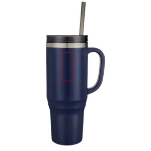 Melbourne 1200 ml RCS-zertifizierter Isolierbecher mit Strohhalm - navy – Bild 6