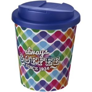 Brite-Americano® Espresso 250 ml Isolierbecher mit auslaufsicherem Schraubverschluss – weiss / blau
