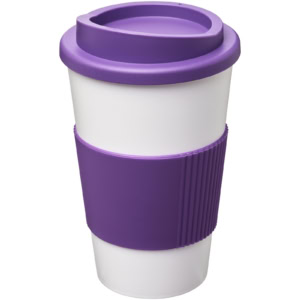 Americano® 350 ml Isolierbecher mit Schutzring – weiss / lila