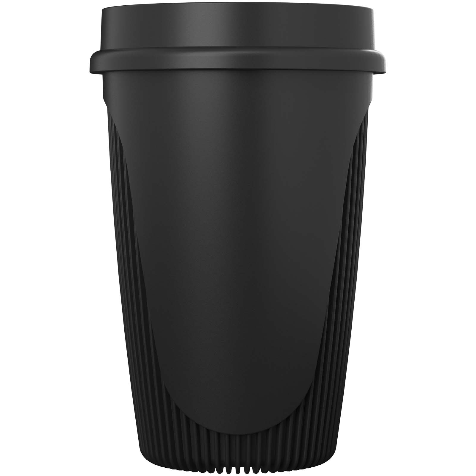 Alto POP 350 ml Becher mit 360°-Deckel - schwarz - Vorderseite