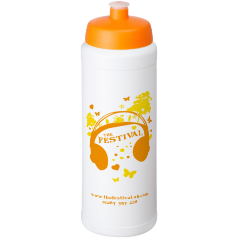 Baseline® Plus grip 750 ml Sportflasche mit Sportdeckel - weiss - Logo 1