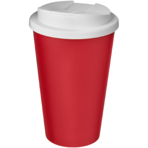 Americano® 350 ml Isolierbecher mit auslaufsicherem Schraubverschluss – rot / weiss