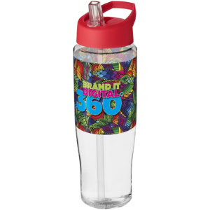 H2O Active® Tempo 700 ml Sportflasche mit Ausgussdeckel - transparent - Logo 1