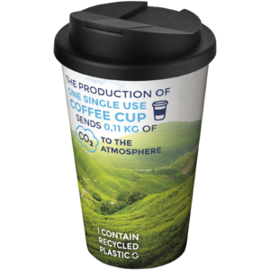 Brite-Americano® 350 ml Isolierbecher mit auslaufsicherem Schraubverschluss – weiss / schwarz