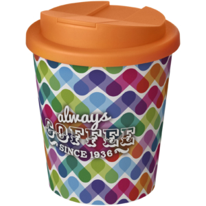 Brite-Americano® Espresso 250 ml Isolierbecher mit auslaufsicherem Schraubverschluss – weiss / orange