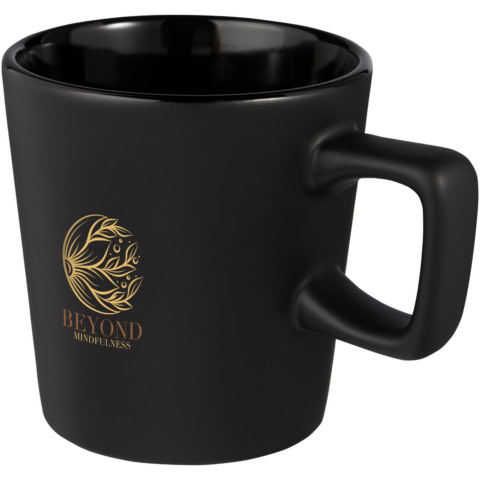 Ross 280 ml Keramiktasse - mattschwarz - Logo 1
