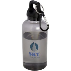 Oregon 400 ml RCS-zertifizierte Trinkflasche aus recyceltem Kunststoff mit Karabiner - schwarz - Logo 1