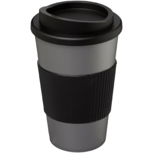 Americano® 350 ml Isolierbecher mit Schutzring – silber / schwarz