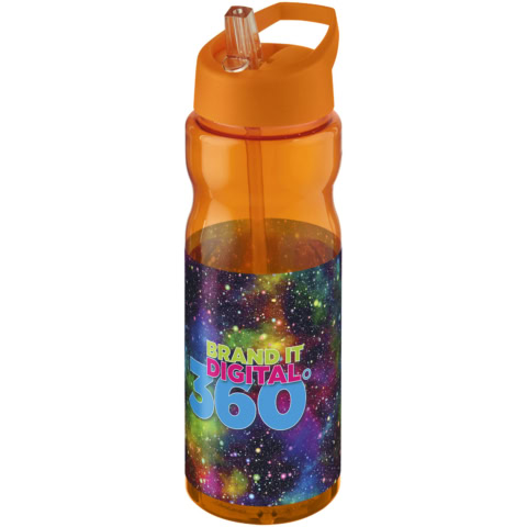 H2O Active® Base 650 ml Sportflasche mit Ausgussdeckel - orange - Logo 1