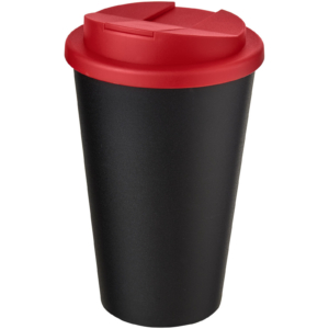 Americano® 350 ml Isolierbecher mit auslaufsicherem Schraubverschluss – schwarz / rot