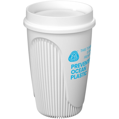 Alto POP 350 ml Becher mit 360°-Deckel - weiss - Logo 1