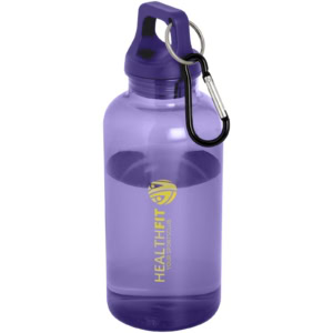 Oregon 400 ml RCS-zertifizierte Trinkflasche aus recyceltem Kunststoff mit Karabiner - dusk violett - Logo 1