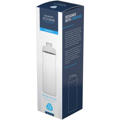 H2O Active® Eco POP Base 650 ml Sportflasche mit Klappdeckel - elfenbeinweiß - Package