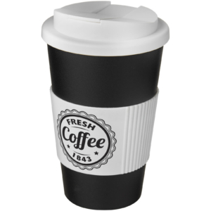 Americano® 350 ml Isolierbecher mit Schutzring & auslaufsicherem Schraubverschluss - schwarz - Logo 1