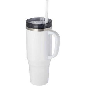 Melbourne 1200 ml RCS-zertifizierter Isolierbecher mit Strohhalm – weiss