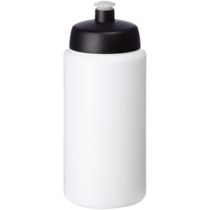 Baseline® Plus grip 500 ml Sportflasche mit Sportdeckel – weiss / schwarz
