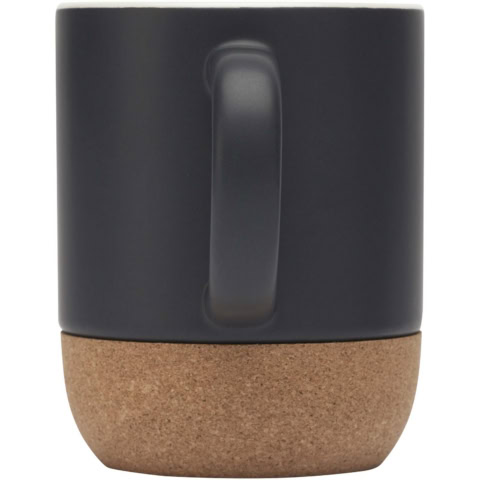 Billie 300 ml Keramiktasse mit Korkdetails - schwarz - Rückseite