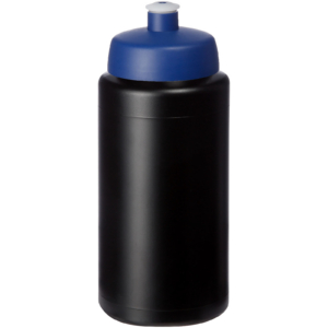 Baseline® Plus grip 500 ml Sportflasche mit Sportdeckel – schwarz / blau