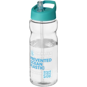 H2O Active® Eco Base 650 ml Sportflasche mit Ausgussdeckel - transparent - Logo 1