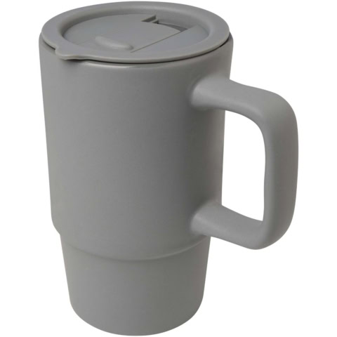 Carter 450 ml Keramiktasse mit Kunststoffdeckel - grau - Hauptfoto