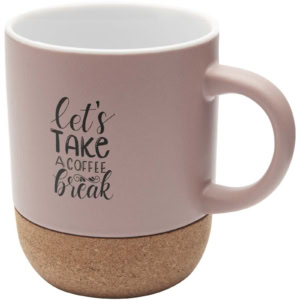 Billie 300 ml Keramiktasse mit Korkdetails - altrosa - Logo 1