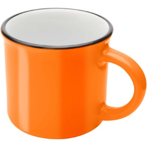 Bari Keramiktasse 240 ml mit glänzender Oberfläche – orange