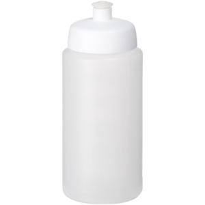 Baseline® Plus grip 500 ml Sportflasche mit Sportdeckel – transparent / weiss