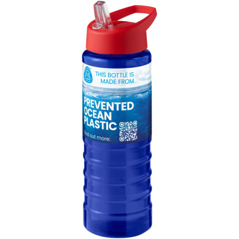 H2O Active® Eco Treble 750 ml Sportflasche mit Stülpdeckel - blau - Logo 1