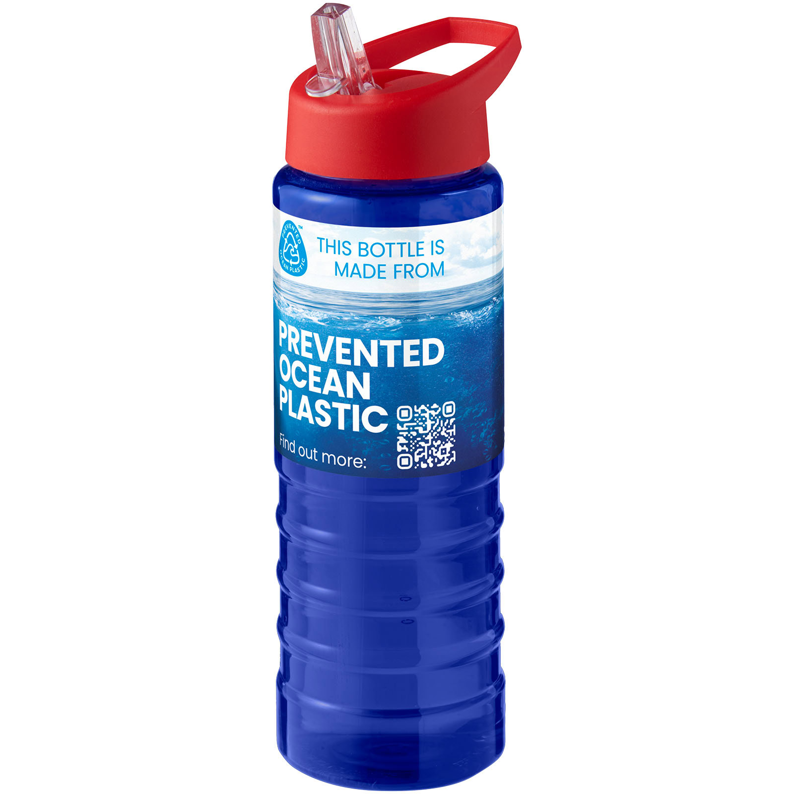 H2O Active® Eco Treble 750 ml Sportflasche mit Stülpdeckel - blau - Logo 1