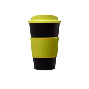 Americano® 350 ml Isolierbecher mit Schutzring – schwarz / limone