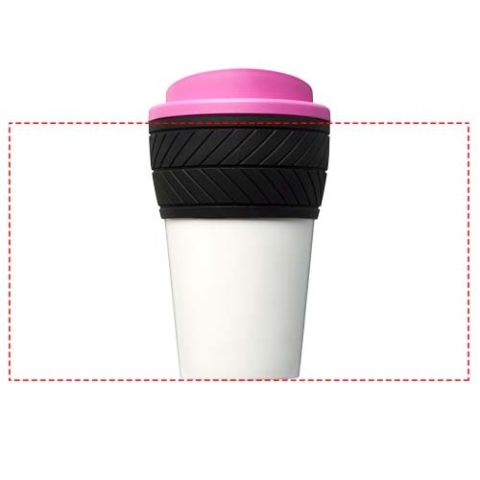 Brite-Americano® 350 ml Isolierbecher mit Schutzring Reifen-Design - magenta – Bild 4
