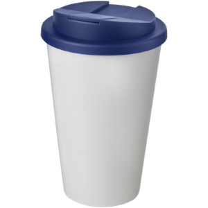 Americano® 350 ml Isolierbecher mit auslaufsicherem Schraubverschluss – weiss / blau