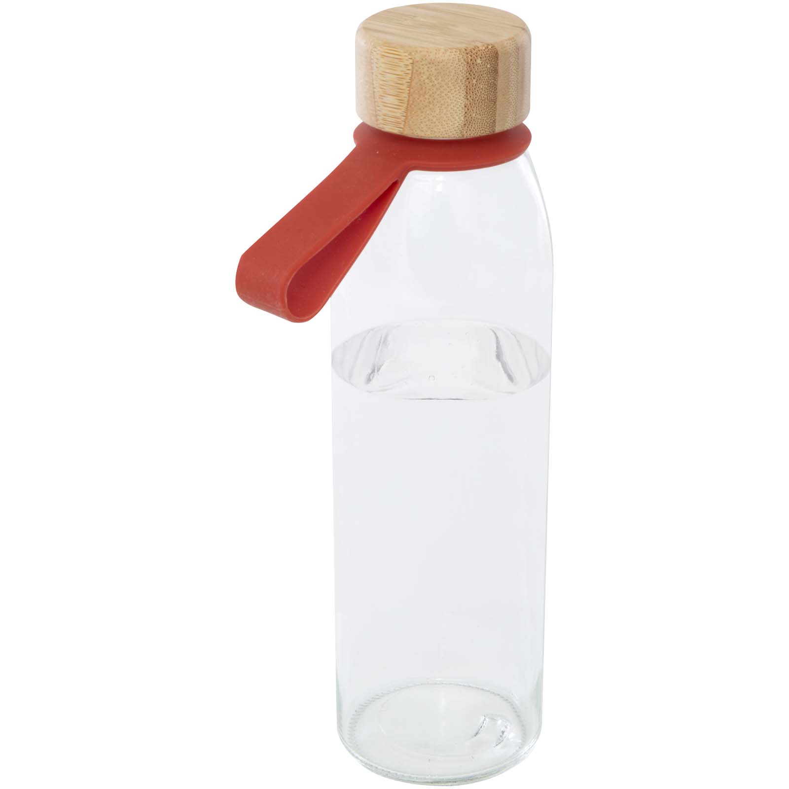 Porto 500 ml Glas-Flasche mit Silikongriff und Bambusdeckel - ziegelstein - Hauptfoto