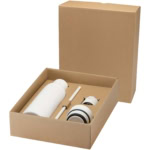 Illuminate 650 ml RCS-zertifizierte doppelwandige Trinkflasche aus recyceltem Edelstahl mit 3-teiligem Deckelset - weiss - Hauptfoto