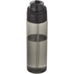 Theron 700 ml RCS Trinkflasche aus recyceltem Kunststoff mit Multifunktionsdeckel und Klappstrohhalm - schwarz - Hauptfoto