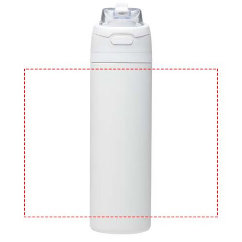 Theron 800 ml RCS Trinkflasche aus recyceltem, einwandigem Edelstahl mit Multifunktionsdeckel und Klappstrohhalm - weiss – Bild 12