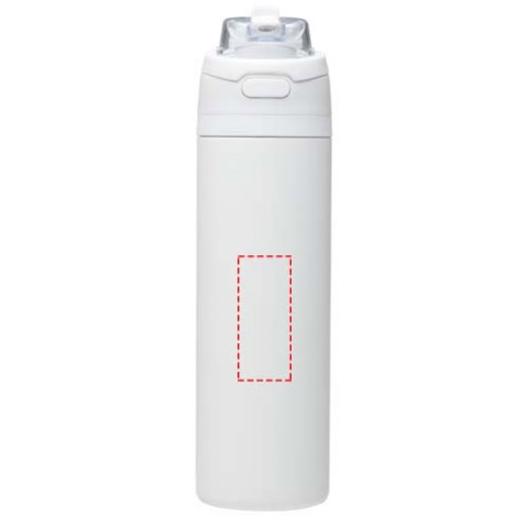 Theron 800 ml RCS Trinkflasche aus recyceltem, einwandigem Edelstahl mit Multifunktionsdeckel und Klappstrohhalm - weiss – Bild 13