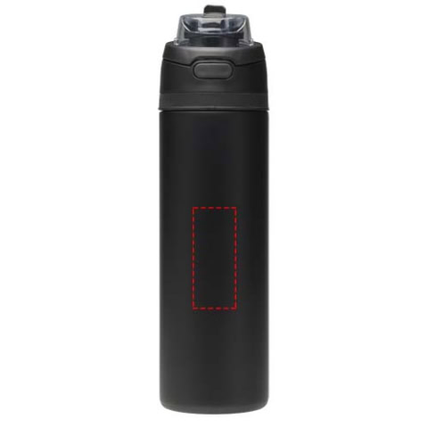 Theron 800 ml RCS Trinkflasche aus recyceltem, einwandigem Edelstahl mit Multifunktionsdeckel und Klappstrohhalm - schwarz – Bild 10