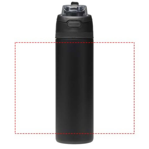 Theron 800 ml RCS Trinkflasche aus recyceltem, einwandigem Edelstahl mit Multifunktionsdeckel und Klappstrohhalm - schwarz – Bild 14