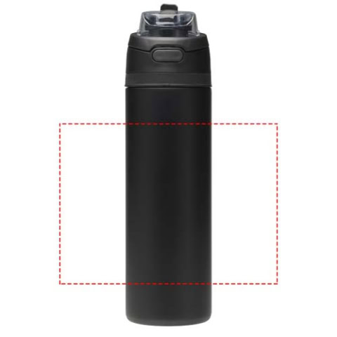 Theron 800 ml RCS Trinkflasche aus recyceltem, einwandigem Edelstahl mit Multifunktionsdeckel und Klappstrohhalm - schwarz – Bild 11