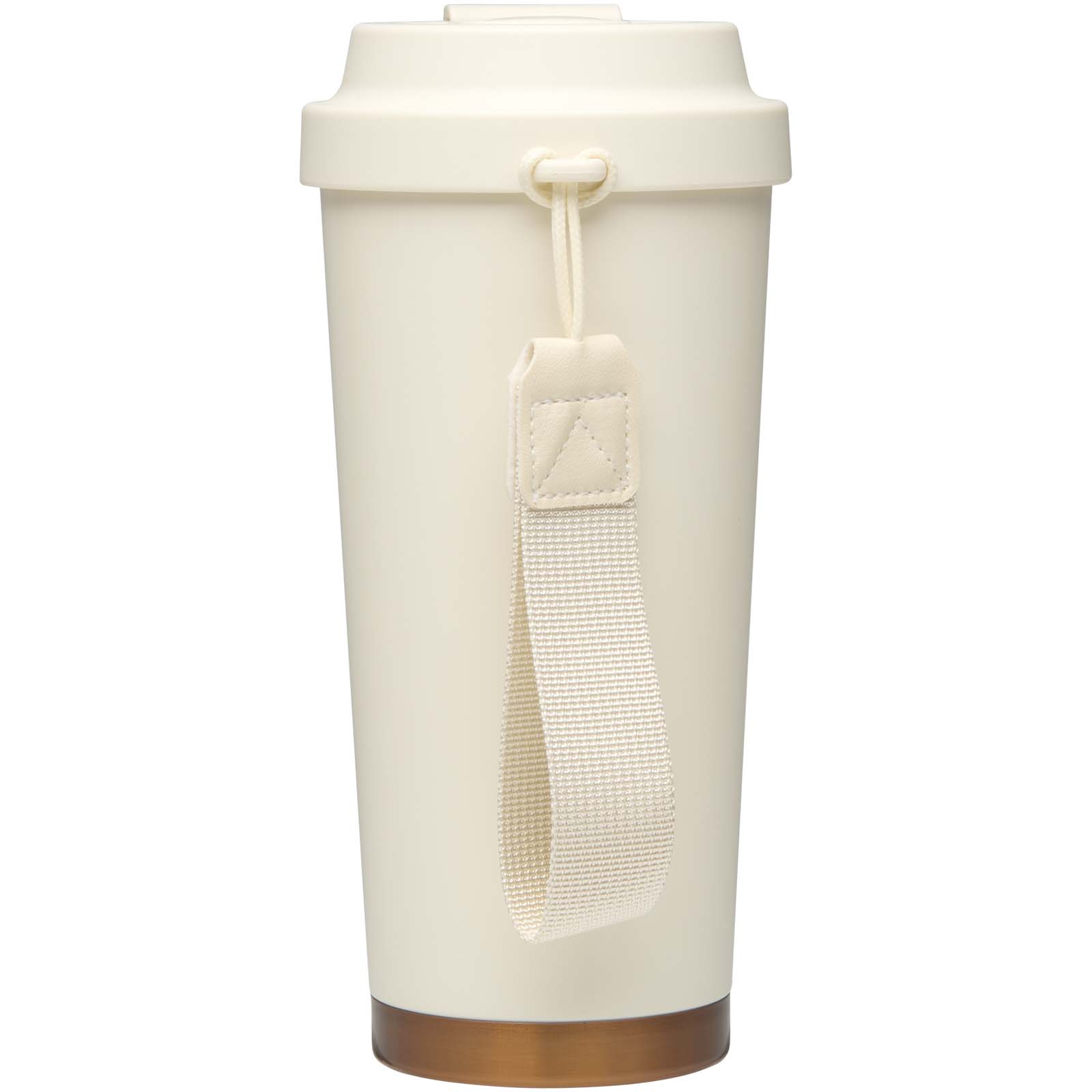 Hampton 480 ml RCS vakuumisolierter One-Touch Becher aus recyceltem Edelstahl - creme - Rückseite