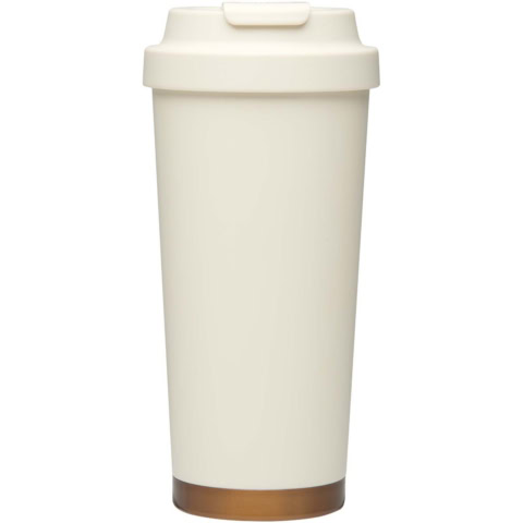 Hampton 480 ml RCS vakuumisolierter One-Touch Becher aus recyceltem Edelstahl - creme - Vorderseite