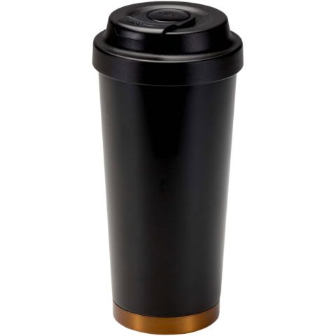Hampton 480 ml RCS vakuumisolierter One-Touch Becher aus recyceltem Edelstahl - schwarz - Hauptfoto