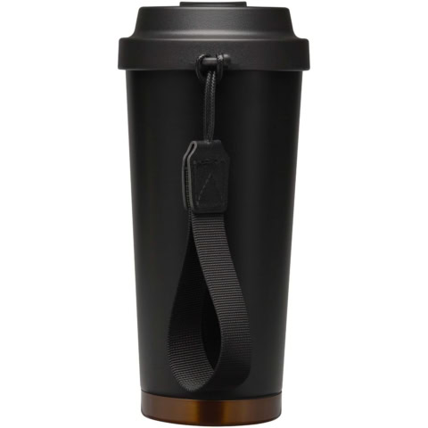 Hampton 480 ml RCS vakuumisolierter One-Touch Becher aus recyceltem Edelstahl - schwarz - Rückseite